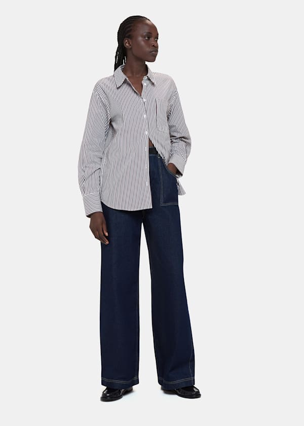 Black Stripe Relaxed Fit Shirt